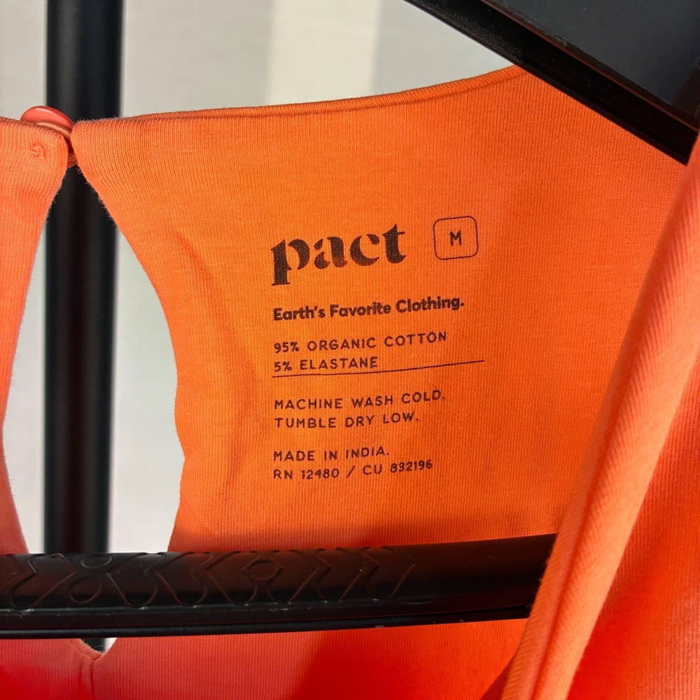 Pact Organic Cotton Coral Fit & Flare Dress M - Picture 7 of 8